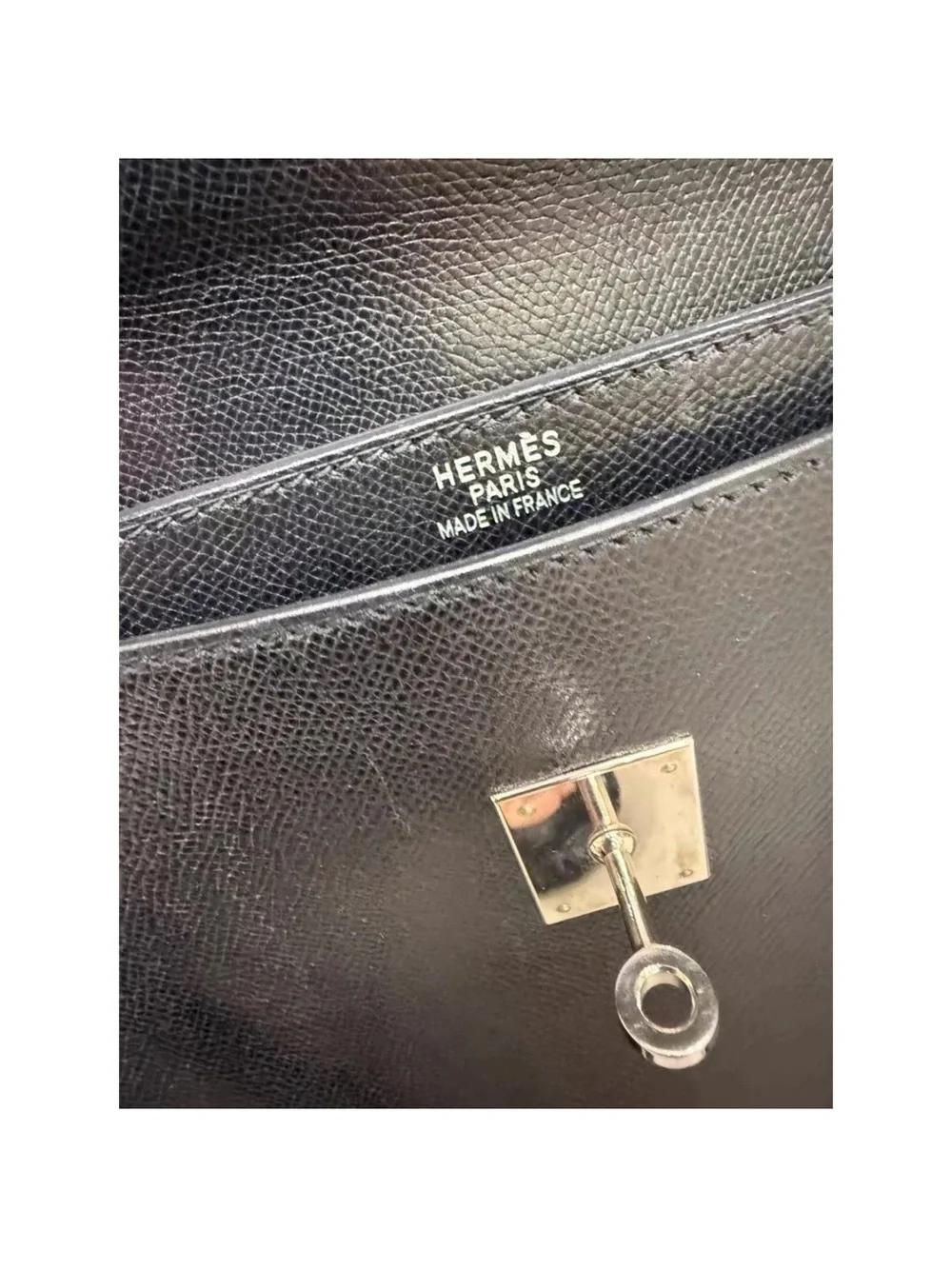 Hermes Black Leather Top-Handle Briefcase with Palladium Hardware